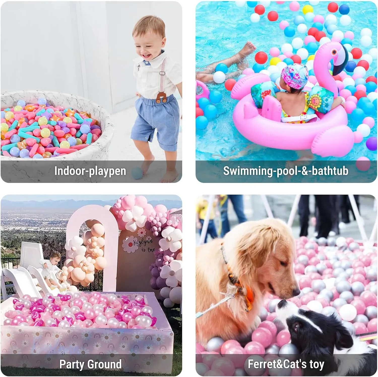STARBOLO Ball Pit Balls for Baby and Toddler, 200pcs Phthalate Free BPA Free Crush Proof Plastic - Macaron Ocean Balls Pit Balls Play Toys for Kids Ball Pit, Pool,Play Tent,Party