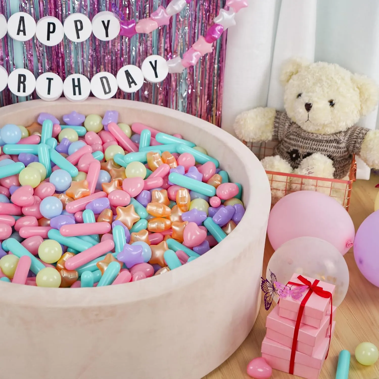 STARBOLO Ball Pit Balls for Baby and Toddler, 200pcs Phthalate Free BPA Free Crush Proof Plastic - Macaron Ocean Balls Pit Balls Play Toys for Kids Ball Pit, Pool,Play Tent,Party