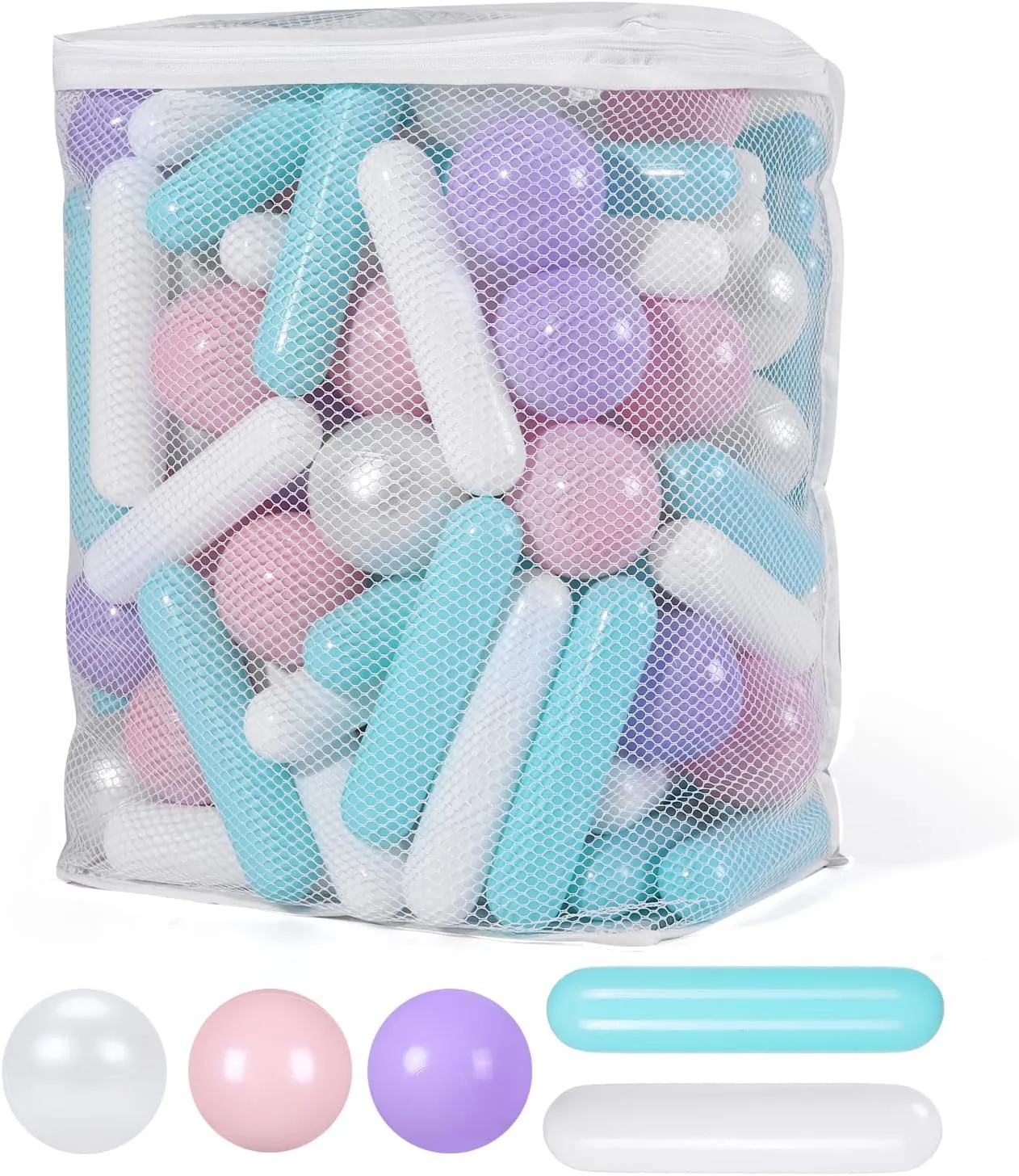 STARBOLO Ball Pit Balls for Kids -120pcs Crush Proof Plastic Macaron Toy Balls for Ball Pit, Ball Pit Play Tent, Baby Pool Water Toys, Birthday Party Decoration, Photo Props