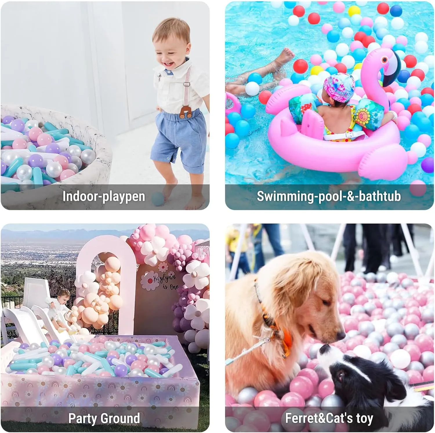 STARBOLO Ball Pit Balls for Kids -120pcs Crush Proof Plastic Macaron Toy Balls for Ball Pit, Ball Pit Play Tent, Baby Pool Water Toys, Birthday Party Decoration, Photo Props