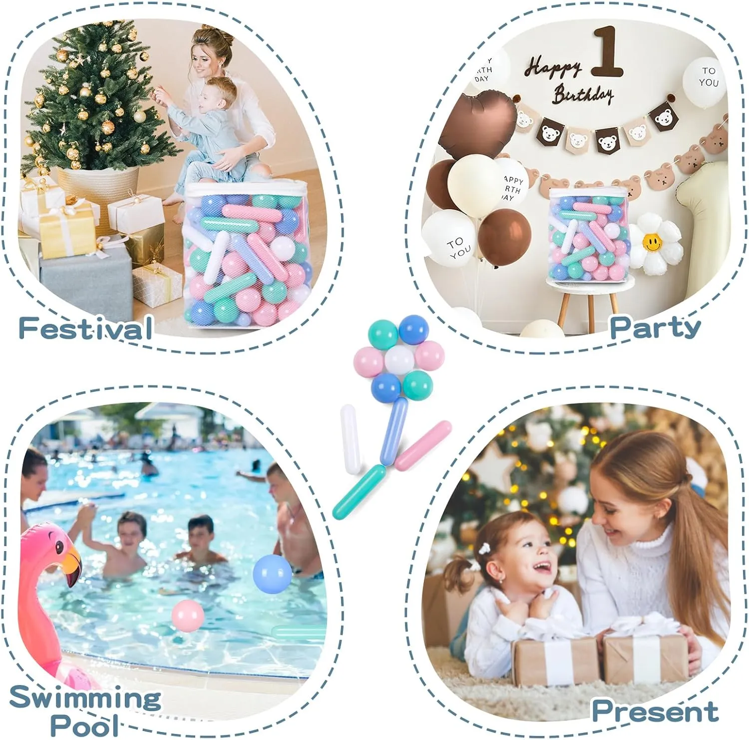 STARBOLO Ball Pit Balls for Kids -Pack of 120 Macaron Balls Crush Proof Plastic Toy Balls for Toddler Ball Pit, Ball Pit Play Tent, Party, Baby Pool Water Toys