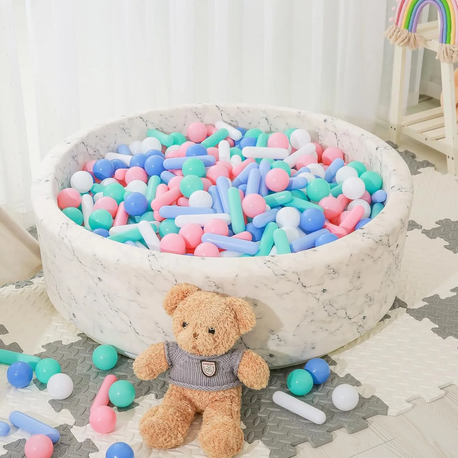 STARBOLO Ball Pit Balls for Kids -Pack of 120 Macaron Balls Crush Proof Plastic Toy Balls for Toddler Ball Pit, Ball Pit Play Tent, Party, Baby Pool Water Toys