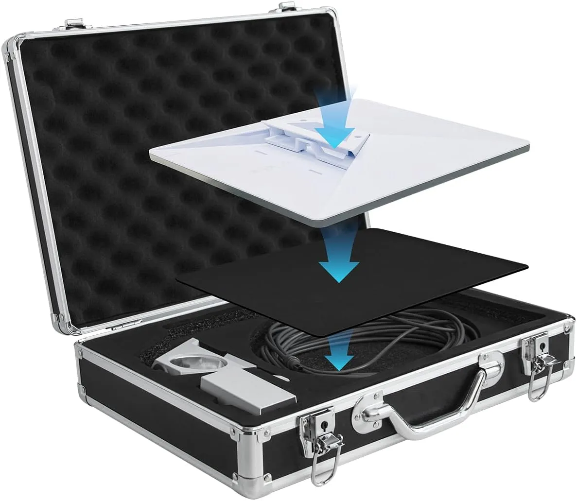 Starlink Mini Case - Waterproof Aluminum Hard Carrying Case with Lockable Design for Starlink Mini Antenna Kit, Durable and Portable