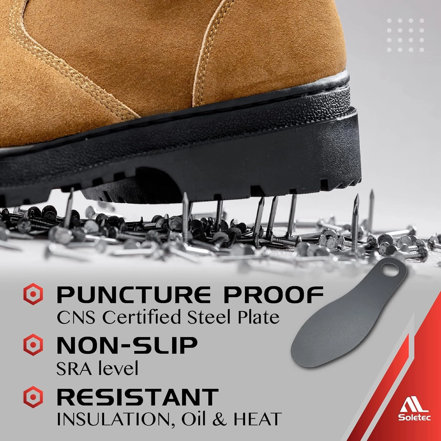 Steel Toe Work Boots, Chelsea Boots, Industrial & Construction Safety Shoes, Oil Resistant Outsole, Steel Plate Side Zip, for Men& Women, 7.5 Inch