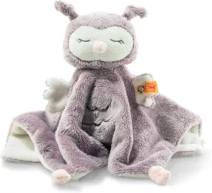 Steiff Ollie Owl Security Blanket, Stuffed Animal Character Blankets for Babies, (Rose & Beige, 10")