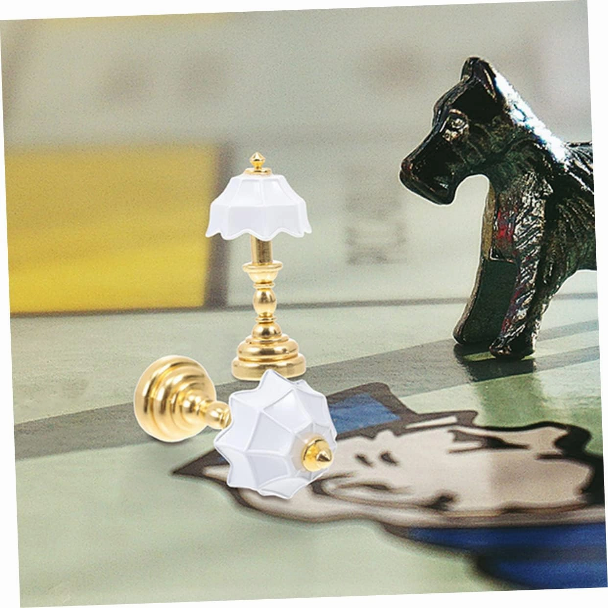 STOBOK 12pcs Miniature Desk Lamp Landscape Lighting for Dollhouse Decor Realistic Mini House Table Lamp Ornament for Boys and Girls Miniature Furniture Collection