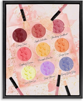 Stupell Industries Eyeshadow Makeup Palette Framed Floater Canvas Wall Art Design by Ziwei Li