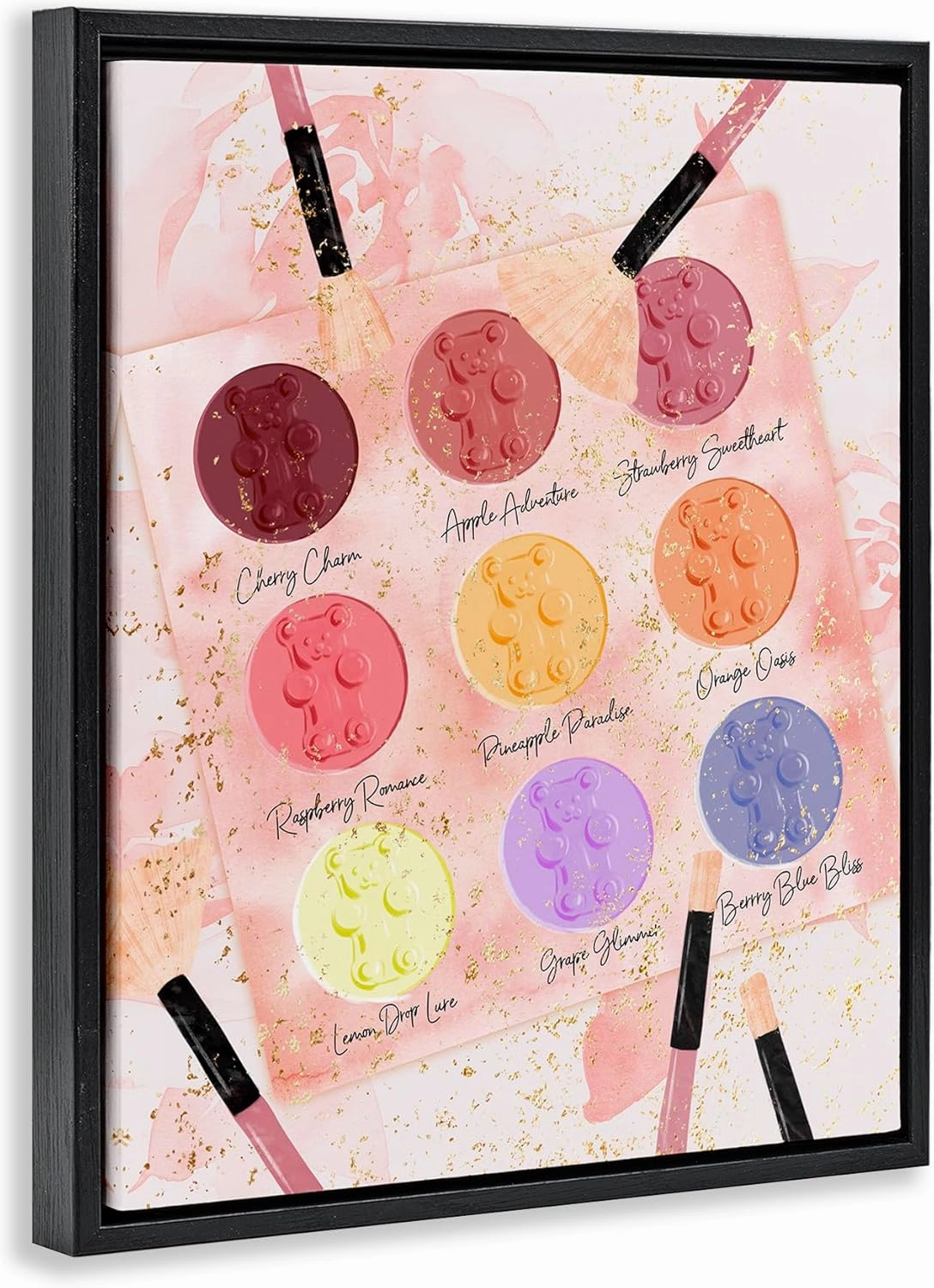 Stupell Industries Eyeshadow Makeup Palette Framed Floater Canvas Wall Art Design by Ziwei Li