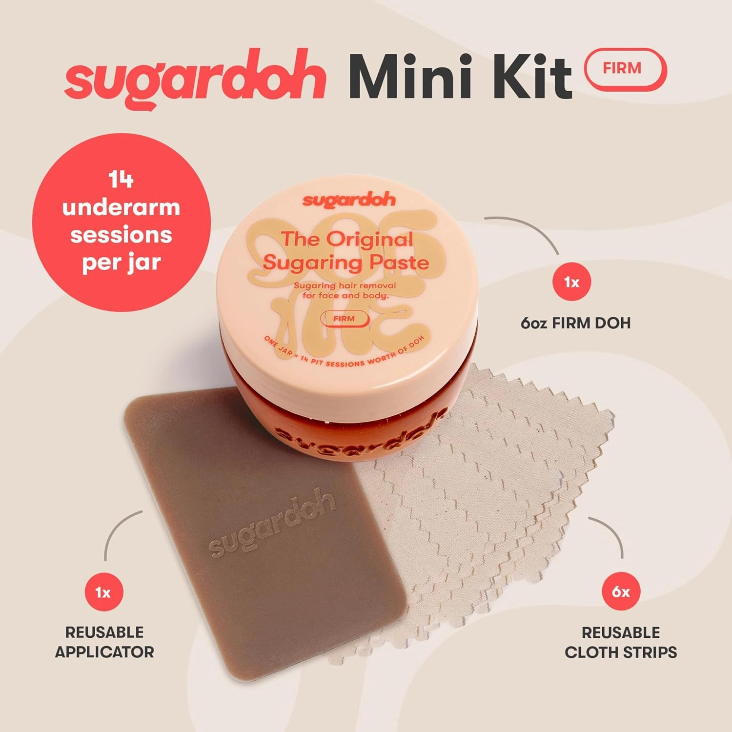 Sugar Waxing Kit for Women As Seen On Shark Tank (Mini Kit Firm) Face, Arms, & Legs, Sugar Wax Hair Removal- Sugaring Tiktok Viral Products- Bikini Wax Kit for Women - Sugaring Kit