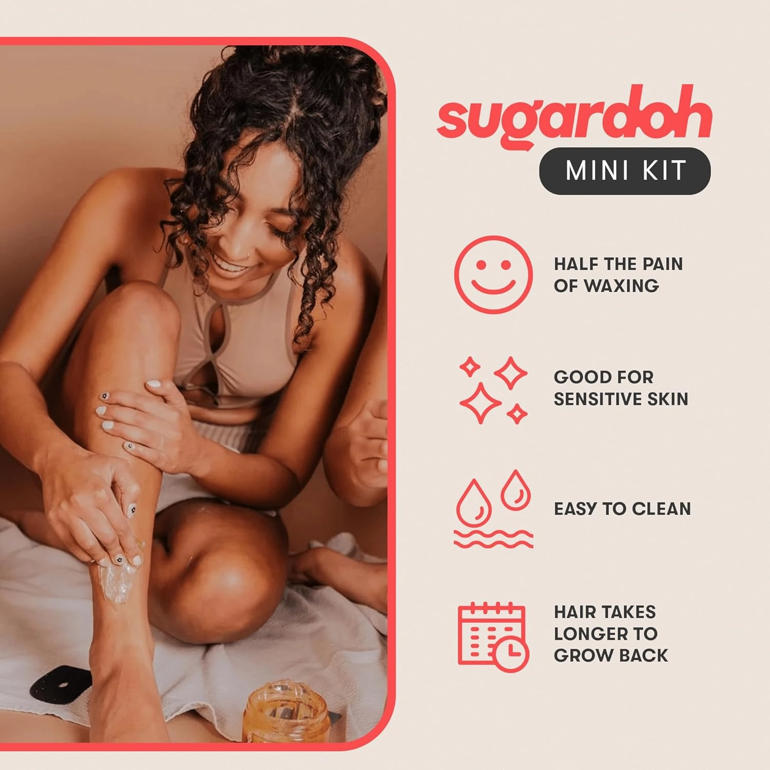 Sugar Waxing Kit for Women As Seen On Shark Tank (Mini Kit Medium) Face, Arms, & Legs, Sugar Wax Hair Removal- Sugaring Tiktok Viral Products- Bikini Wax Kit for Women - Sugaring Kit
