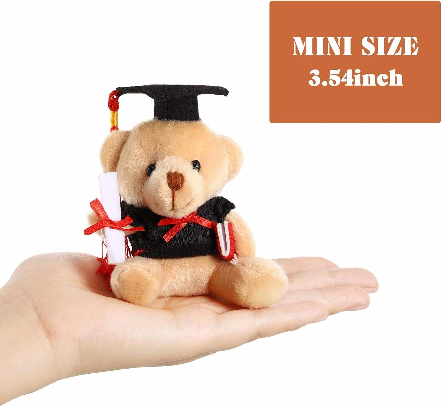Sumind 6 Pieces Graduation Bears Class of 2025 Graduation Plush Bears Bulk Stuffed Animal with Cap for Kindergarten Primary School College High School Party Favors(Black)