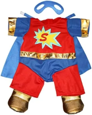 SuperBear Superhero Outfit with Mask for 6-10 inch Stuffed Animals – Cute Plush Toy Costume with Cape – Dress Up Clothes for Teddy Bears and Plush Dolls