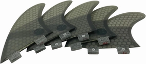 Surfboard Fins Double Tabs Fins K2.1 Honeycomb Fiberglass 5 fins Thruster Quad Set (Grey)