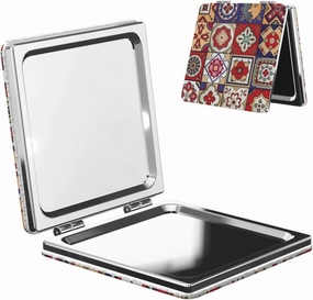 Talavera Traditional Women Small Pocket Mirror Travel Cosmetic Mirror Folding Handheld Makeup Mirror