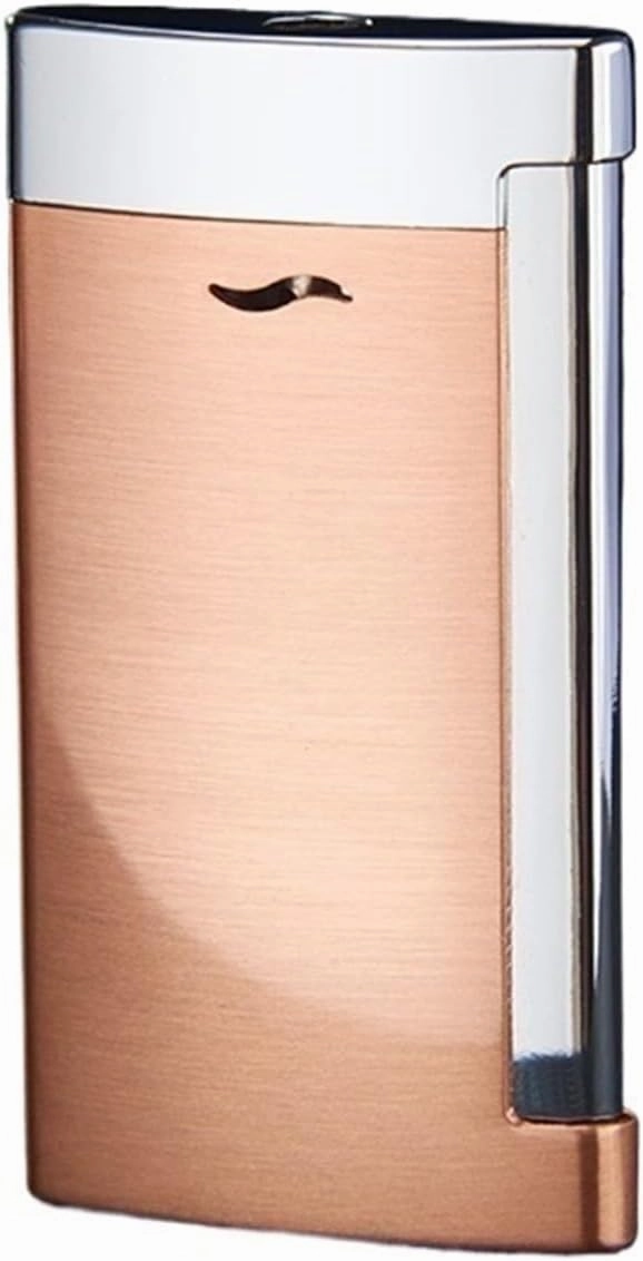 TARVIT Mini Torch Lighter Windproof Straight Blue Flame Refillable Lighters for Cigarette/Cigar ，Candle，Survival，Camping，Hiking, (Butane Not Included) (Color : Rose Gold Brushed)