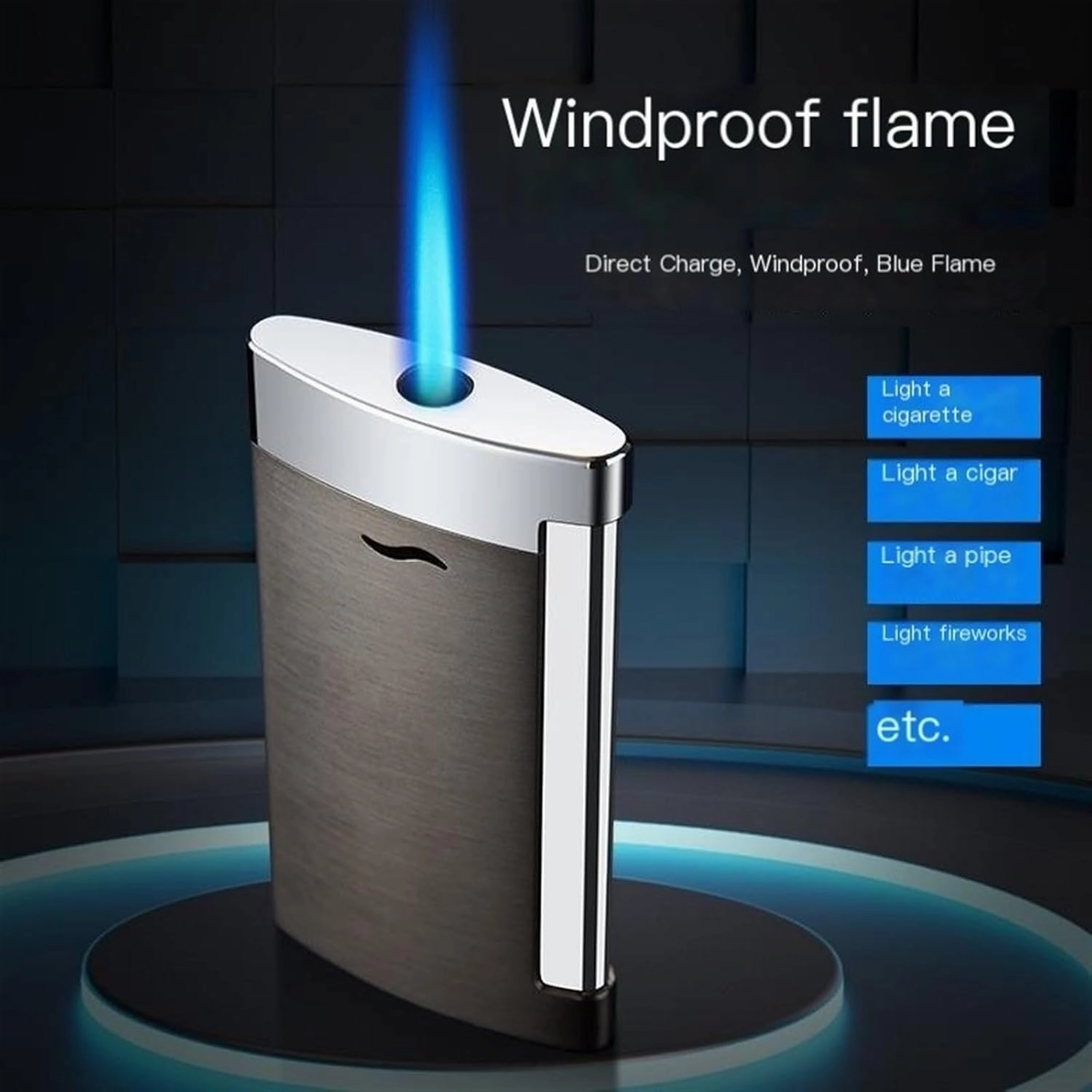 TARVIT Mini Torch Lighter Windproof Straight Blue Flame Refillable Lighters for Cigarette/Cigar ，Candle，Survival，Camping，Hiking, (Butane Not Included) (Color : Rose Gold Brushed)
