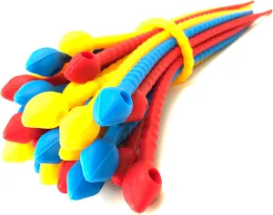 Teeo - Reusable Zip Ties - Cable Ties - Cord Keeper - Cord Wraps for Charging Cords - Silicone Organizer, Electronics Wire Strips Rubber and Gear Zip Tie Straps - 7 inches 30-pack, Multi-Color