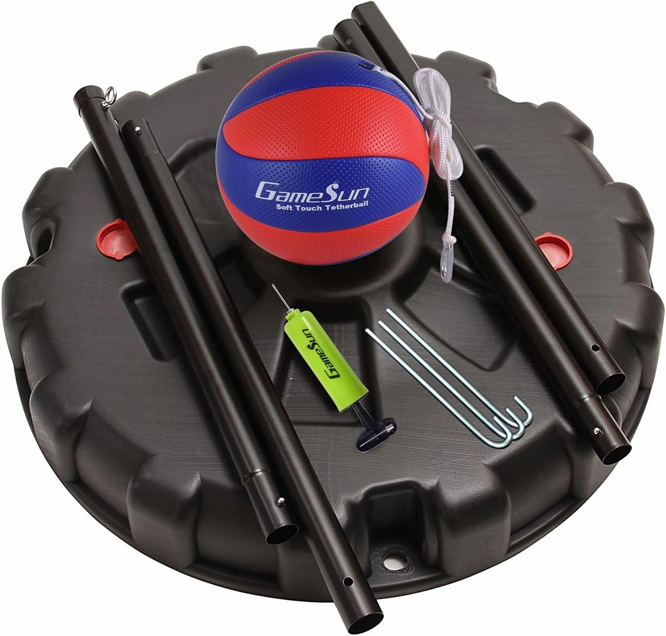 Tetherball and Rope,Full-Size Soft Rubber, Portable Tetherballs with Soft Rope - Great Outdoor Game for Family Fun Play