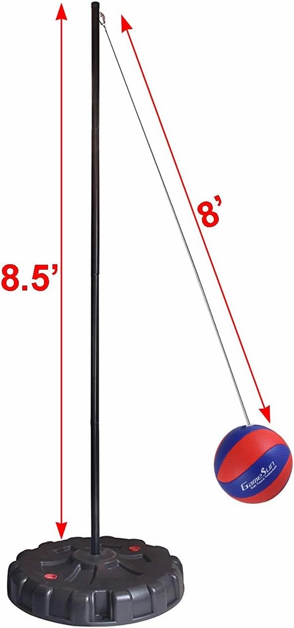 Tetherball and Rope,Full-Size Soft Rubber, Portable Tetherballs with Soft Rope - Great Outdoor Game for Family Fun Play
