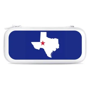 Texas Flag Map Portable Compatible with Switch Carrying Case Protector Bag with 15 Games Accessories White-Style
