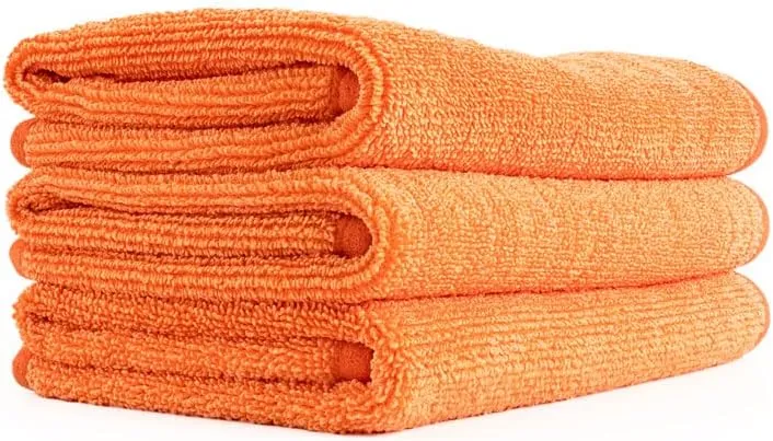 The Rag Company - Premium FTW Microfiber Cleaning Towels for Glass, Windows, Mirrors, Polished Surfaces - Streak-Free, Scratchless, 16" x16”, Orange, 3-Pack