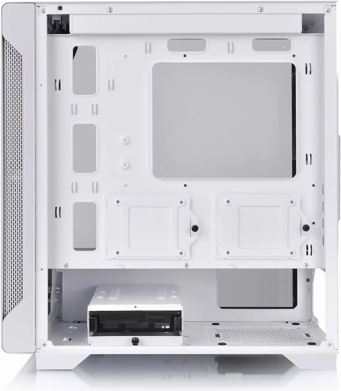 Thermaltake S100 Tempered Glass Snow Edition Micro-ATX mini-Tower Computer Case with 120mm Rear Fan Pre-Installed CA-1Q9-00S6WN-00, White