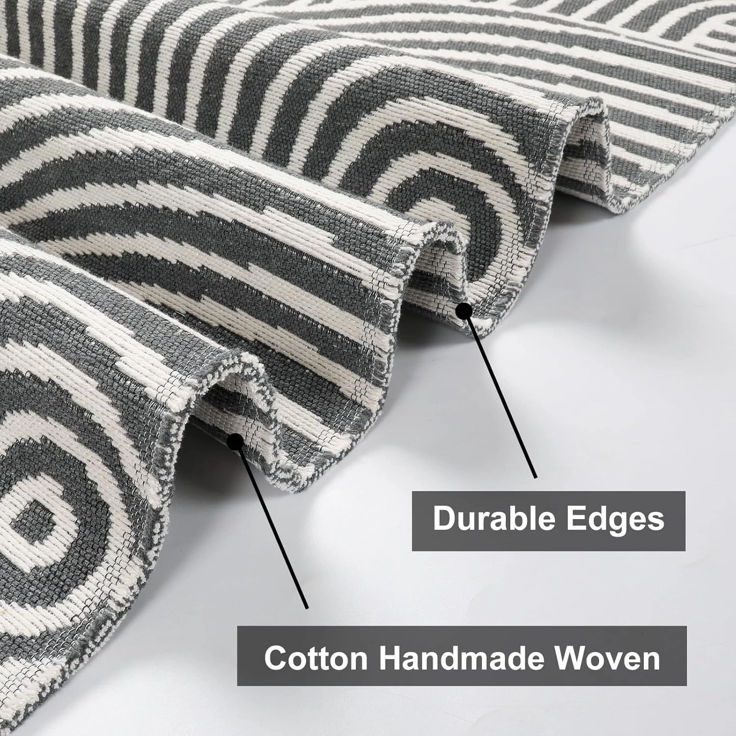 Tiffasea Small Bathroom Rug 2'x3', Indoor Door Mat Machine Washable Small Area Rug, Cotton Woven Indoor Outdoor Rugs Reversible Entryway Rug Farmhouse Throw Rugs for Bedroom/Kitchen/Entry