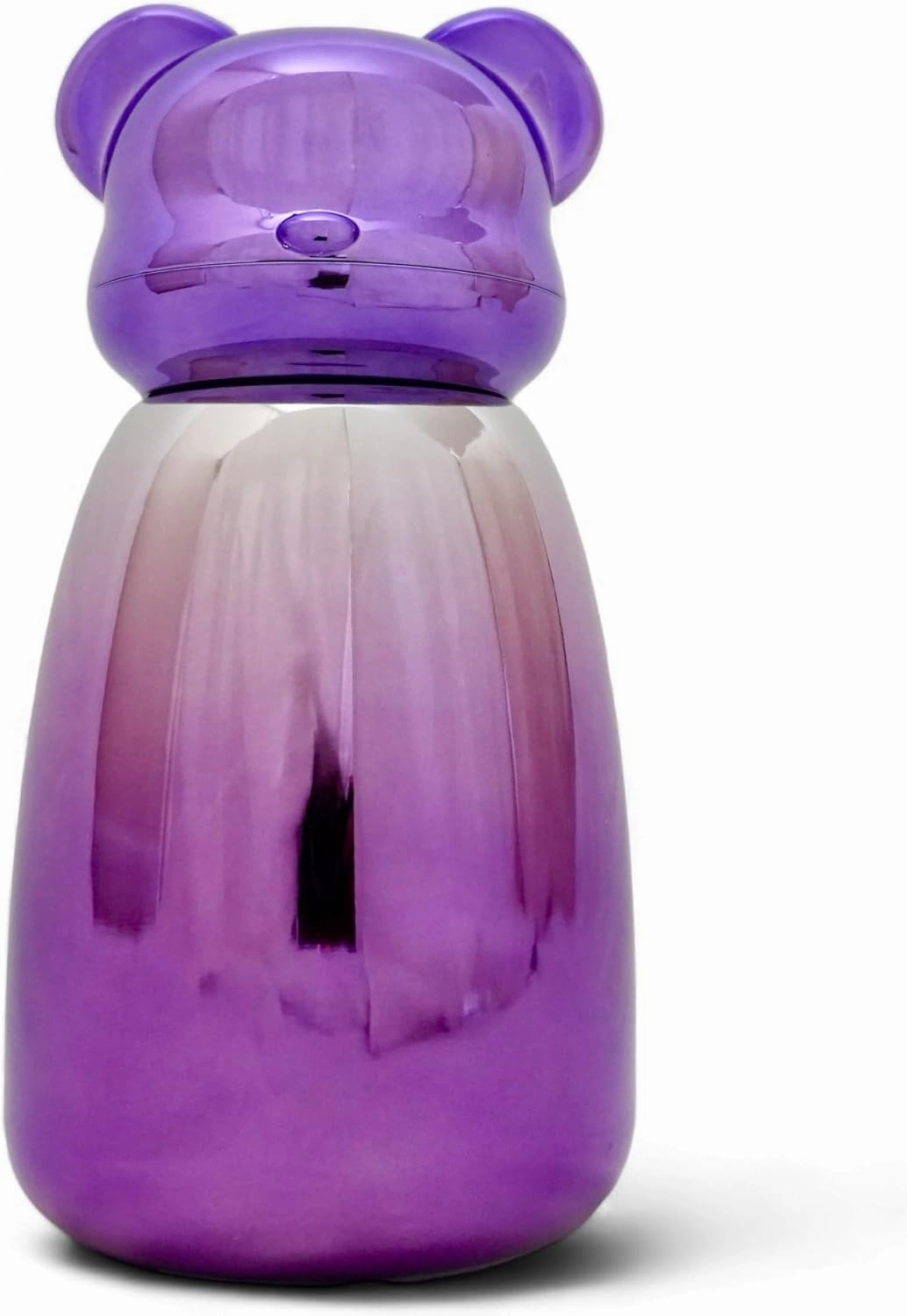 Timi Bear Figurines Stainless Steel Vacuum Insulated Bottle with Strap, 16oz Double Wall Stainless Steel Thermos for Cold & Hot Beverages, Keeps Drinks Cold Up To 24hrs and Hot Up To 12hrs (Pruple)