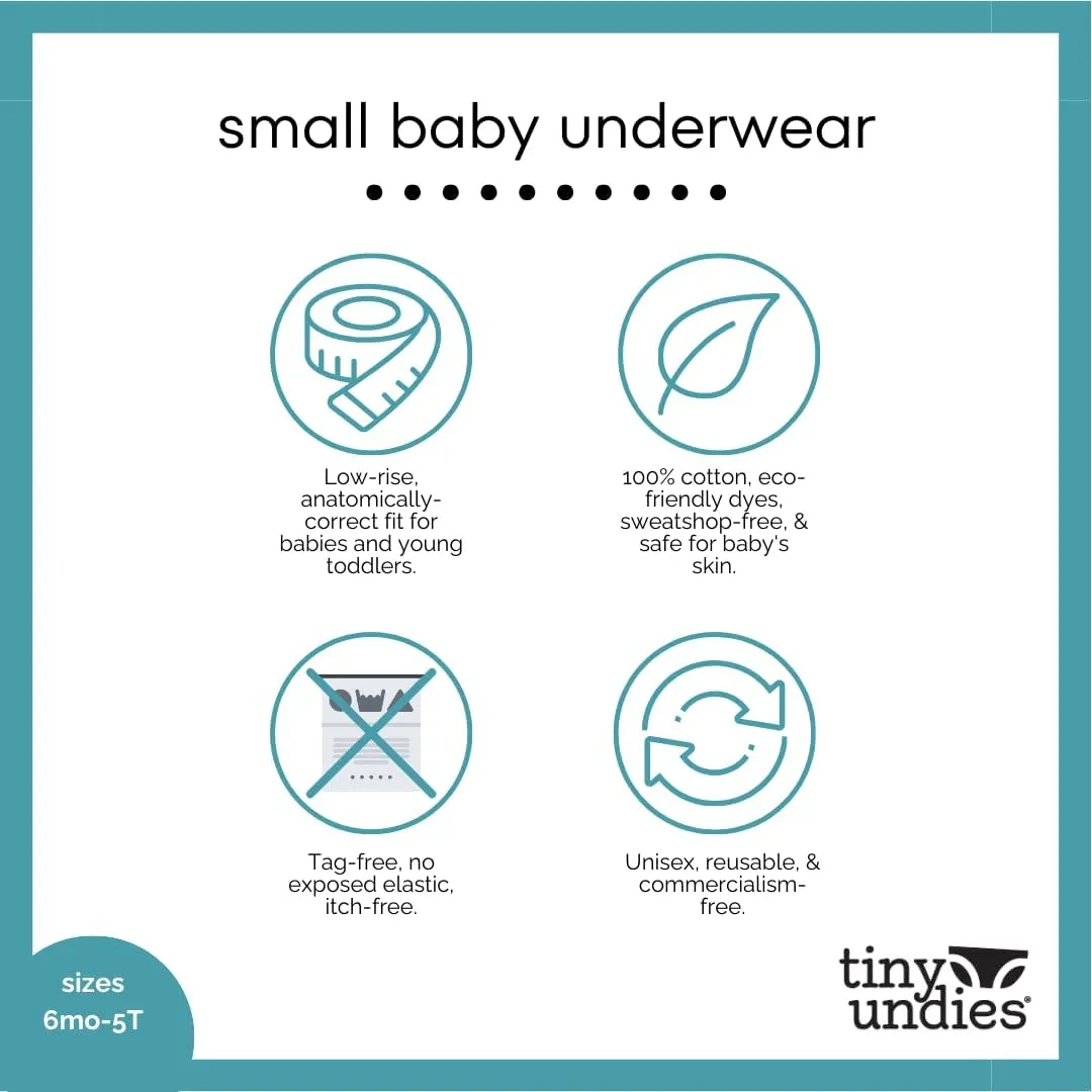 Tiny Undies Small Baby Underwear, Unisex, 3-pack