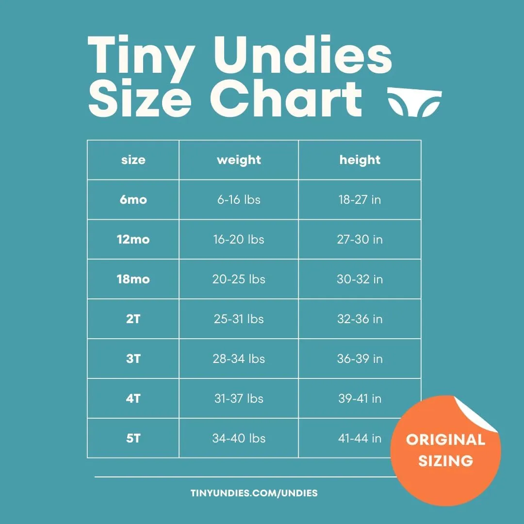Tiny Undies Small Baby Underwear, Unisex, 3-pack
