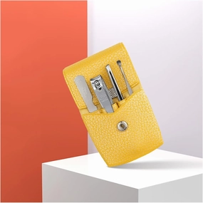 Toenail Clippers Portable Nail Clippers Mini Manicure Set Nail Clipper Set 4 in 1 Stainless Steel Professional Grooming Kit with Tweezers Ear Pick Best Gift Choice Nail Clipper Set ( Color : Yellow )