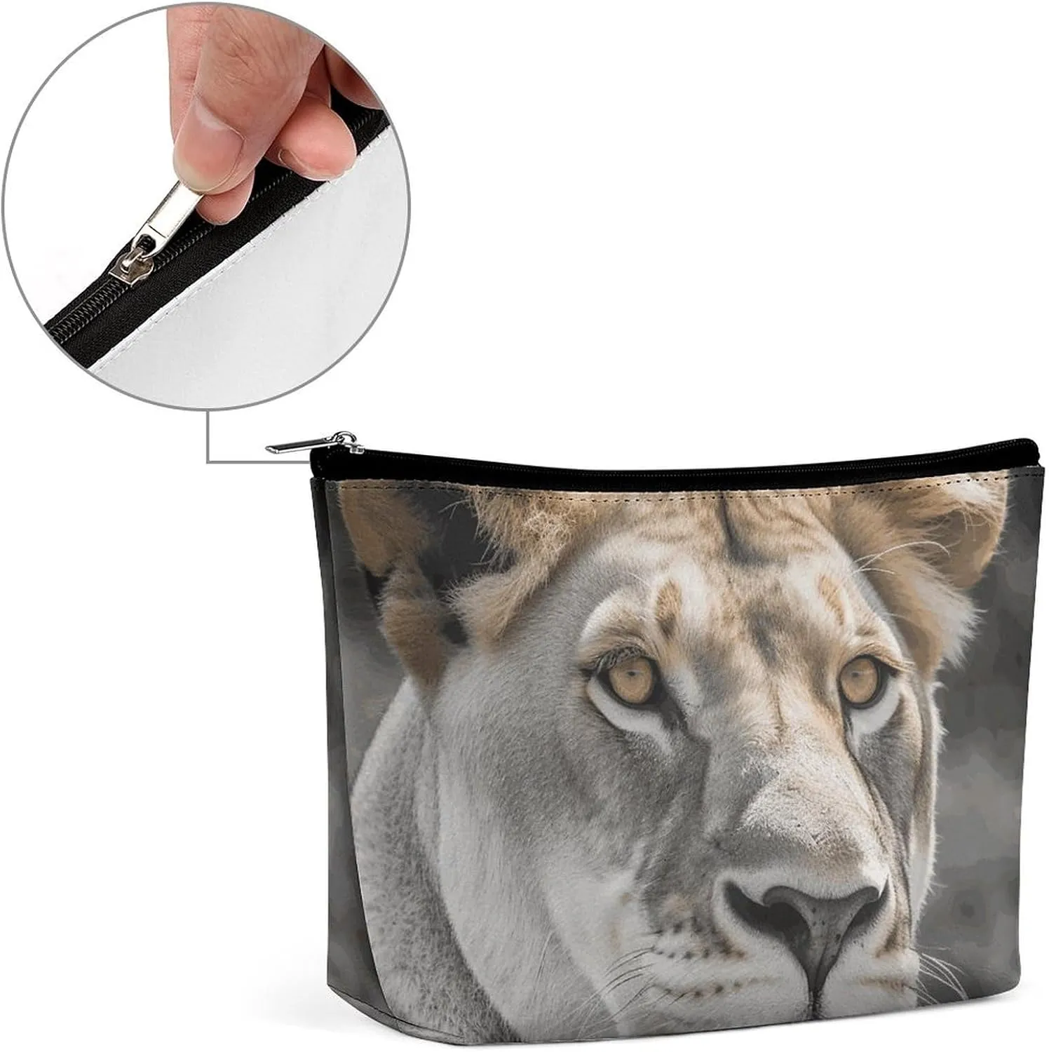 Toiletry Bag for Women Lioness Cosmetic Bag Portable Capacity Travel Makeup Bags with Zipper Lightweight Cute Beauty Makeup Organizer for Traveling, Accessories, Essentials