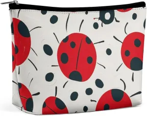 Toiletry Bag for Women Red Black Spotted Ladybug Cosmetic Bag Portable Capacity Travel Makeup Bags with Zipper Lightweight Cute Beauty Makeup Organizer for Traveling, Accessories, Essentials