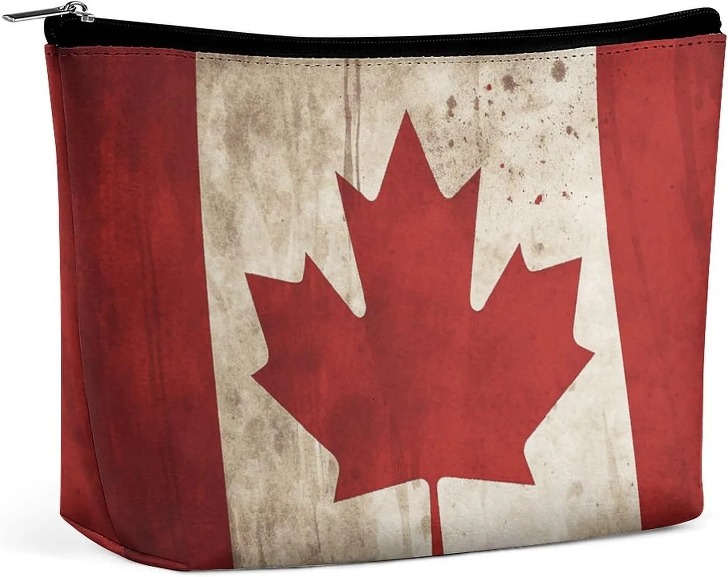 Toiletry Bag for Women Retro Canada Flag Cosmetic Bag Portable Capacity Travel Makeup Bags with Zipper Lightweight Cute Beauty Makeup Organizer for Traveling, Accessories, Essentials