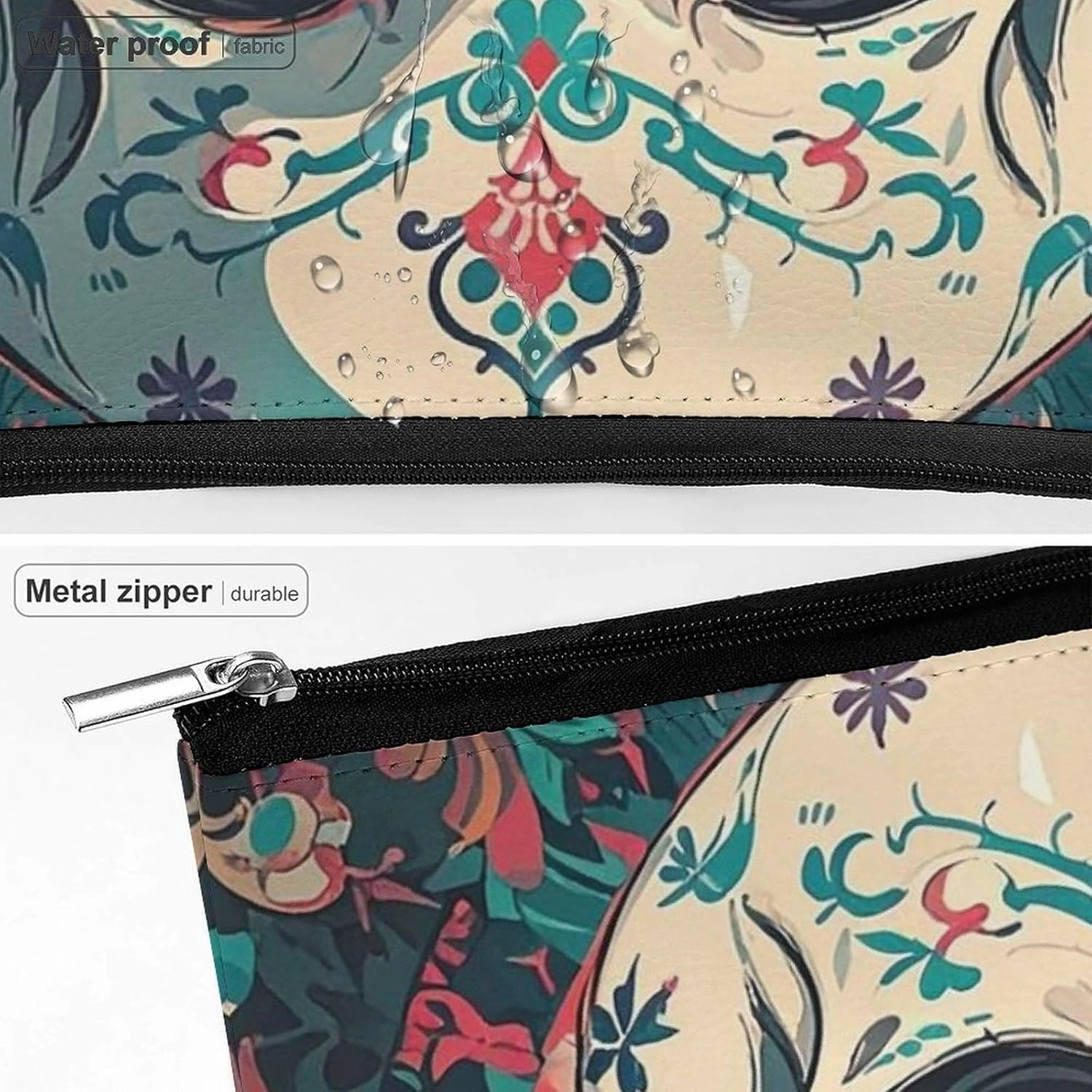 Toiletry Bag for Women Skeleton Death Moth Cosmetic Bag Portable Capacity Travel Makeup Bags with Zipper Lightweight Cute Beauty Makeup Organizer for Traveling, Accessories, Essentials