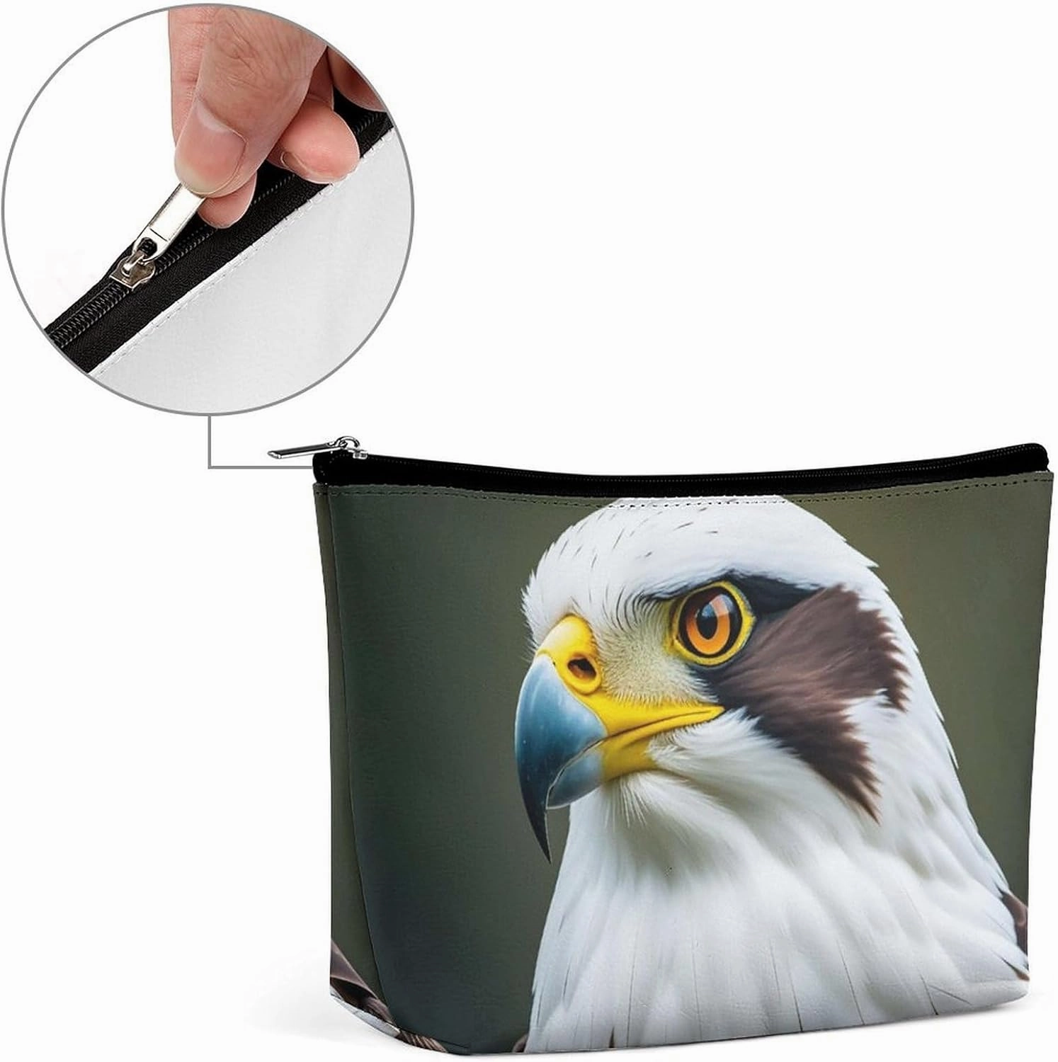 Toiletry Bag for Women Spear Falcon, White Eagle Cosmetic Bag Portable Capacity Travel Makeup Bags with Zipper Lightweight Cute Beauty Makeup Organizer for Traveling, Accessories, Essentials