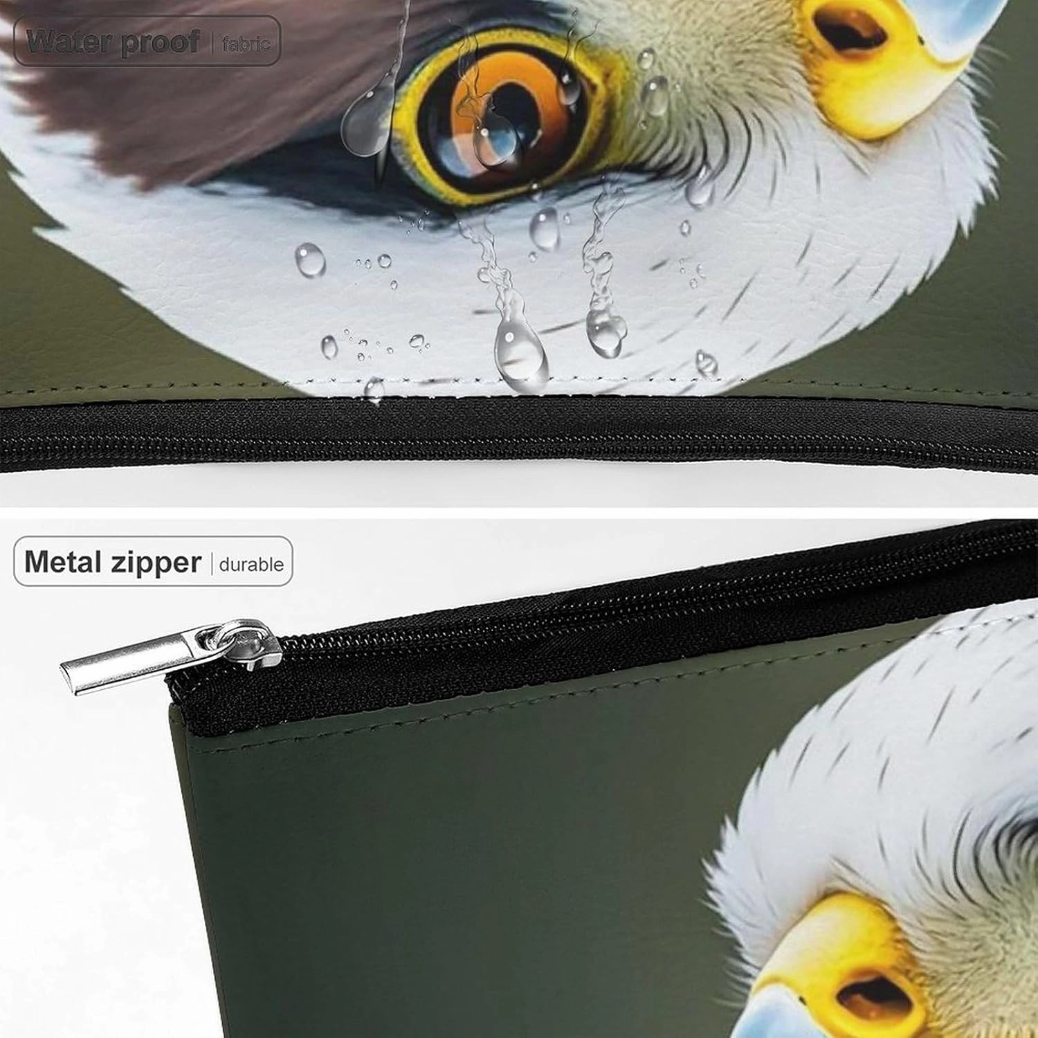 Toiletry Bag for Women Spear Falcon, White Eagle Cosmetic Bag Portable Capacity Travel Makeup Bags with Zipper Lightweight Cute Beauty Makeup Organizer for Traveling, Accessories, Essentials