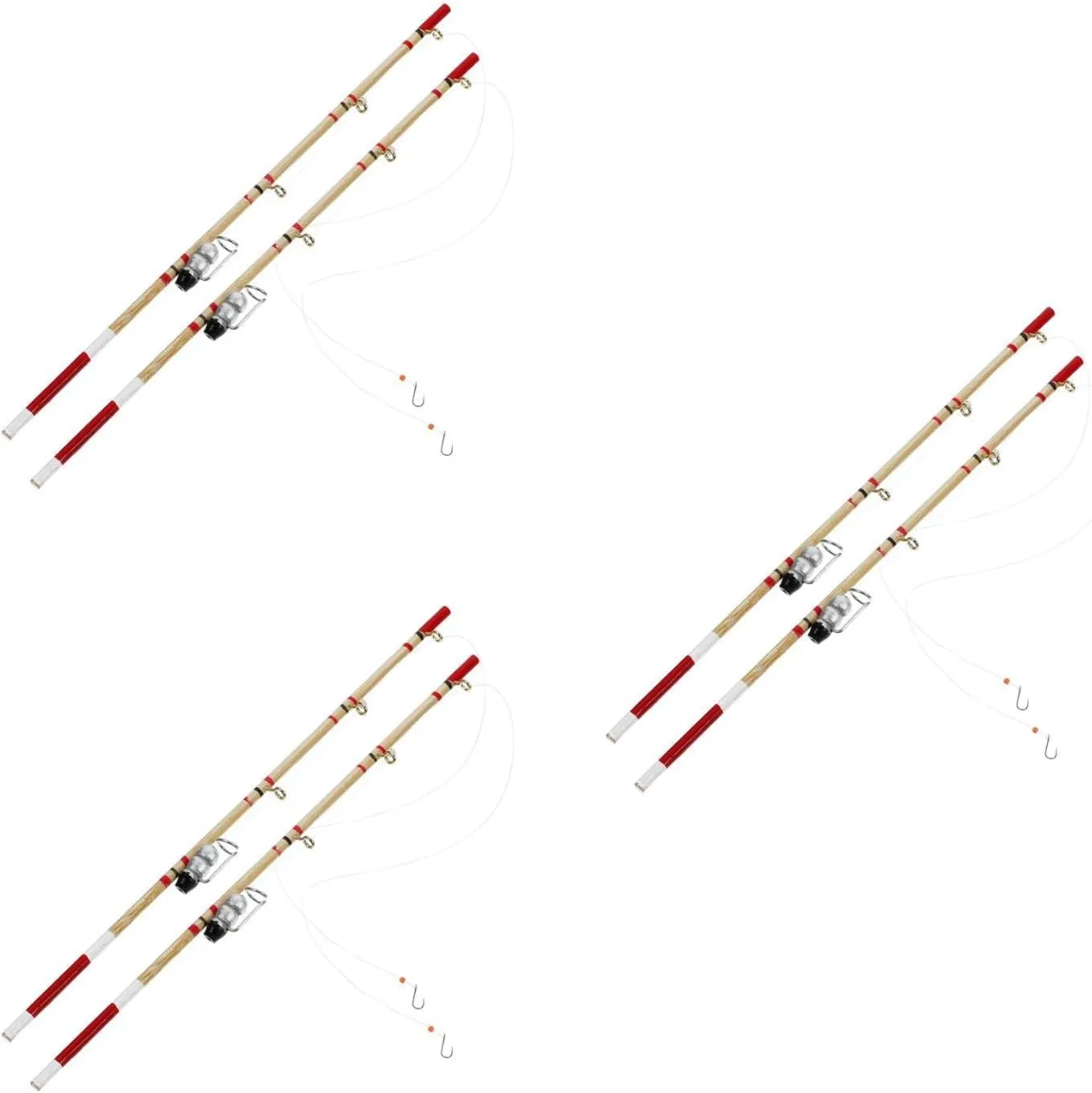 Totority Fishing Rod Models for Kids, 6Pcs Miniature Fishing Pole Toys for Dollhouse Decoration Wood Simulation Fishing Rod