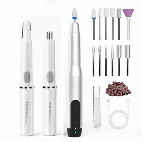TOUCHBeauty Hair Trimmer for Face Eyebrow Nose Bundle with Electric Nail Drill 12 in 1