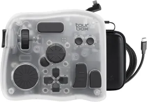 TourBox Elite Plus - iPad Drawing Bluetooth Controller for Video Photo Editing, DaVinci Resolve Speed Editor Procreate Keyboard for Photoshop Lightroom Premiere FCPX, Programmable Creative Console Set