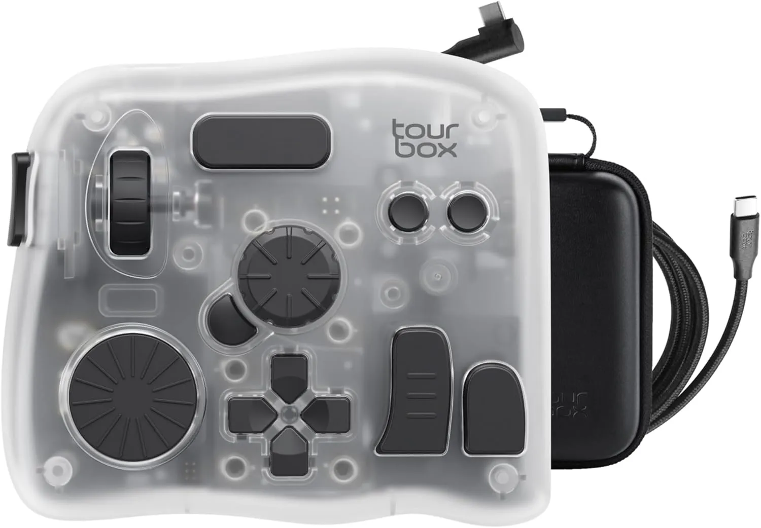 TourBox Elite Plus - iPad Drawing Bluetooth Controller for Video Photo Editing, DaVinci Resolve Speed Editor Procreate Keyboard for Photoshop Lightroom Premiere FCPX, Programmable Creative Console Set