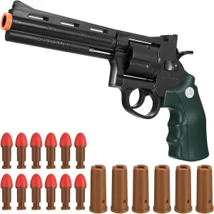 Toy Revolver Gun with 12 Soft Bullets, Toy Gun Pistol with 6 Shell Ejecting,Soft Foam Blasters, Gifts for Boys Kids Girls Ages 6 7 8 9 10 11 12 (Dark Green)