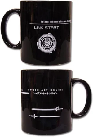 Toy Zany Sword Art Online Anime Mug, Ceramic, 14 oz, Black, Modern Style, Reusable, Eco-friendly, Limited Availability, Collectible for Anime Fans