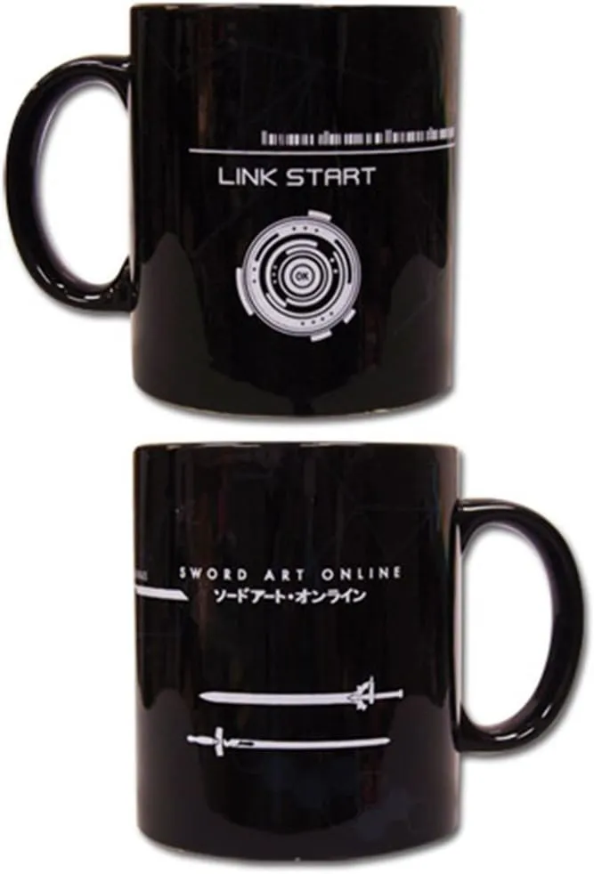 Toy Zany Sword Art Online Anime Mug, Ceramic, 14 oz, Black, Modern Style, Reusable, Eco-friendly, Limited Availability, Collectible for Anime Fans