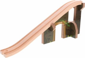 TOYANDONA Detailed Wooden Train Track Bridge Railway Tracks Educational Toy for Boys and Girls