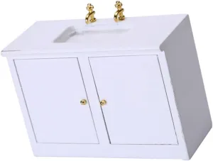 Toyvian 2 pcs Miniature Wash Basin Model for Dollhouse Cute Bathroom Furniture Accessory Small House Ornament for Imaginative Play and Decoration