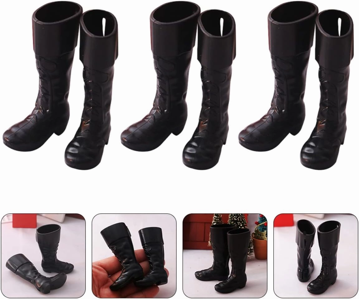 Toyvian 15pairs Mini Santa Boots of Decorative Miniature Shoes for Dollhouse Christmas Centerpieces Landscape Props Mini Toy House Adornment Present for Craft Enthusiasts