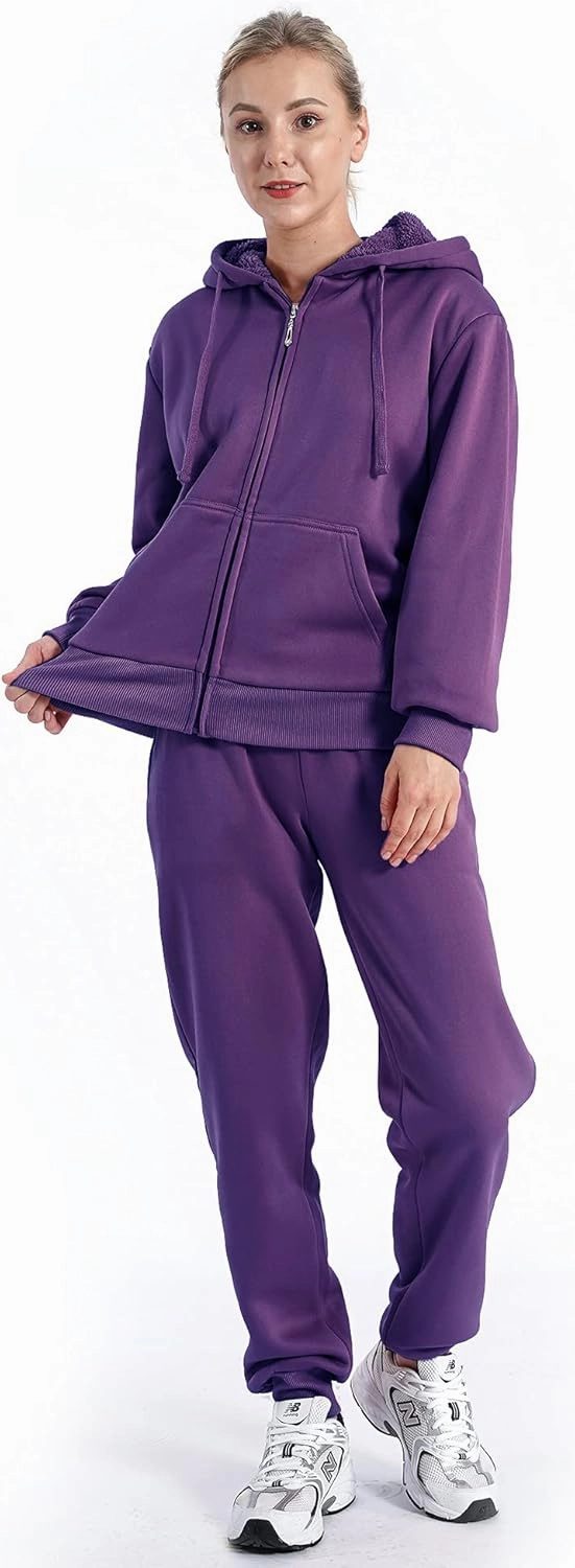 Track Suits for Women Set Sherpa lined Casual 2 Piece Outfits Sweatsuit