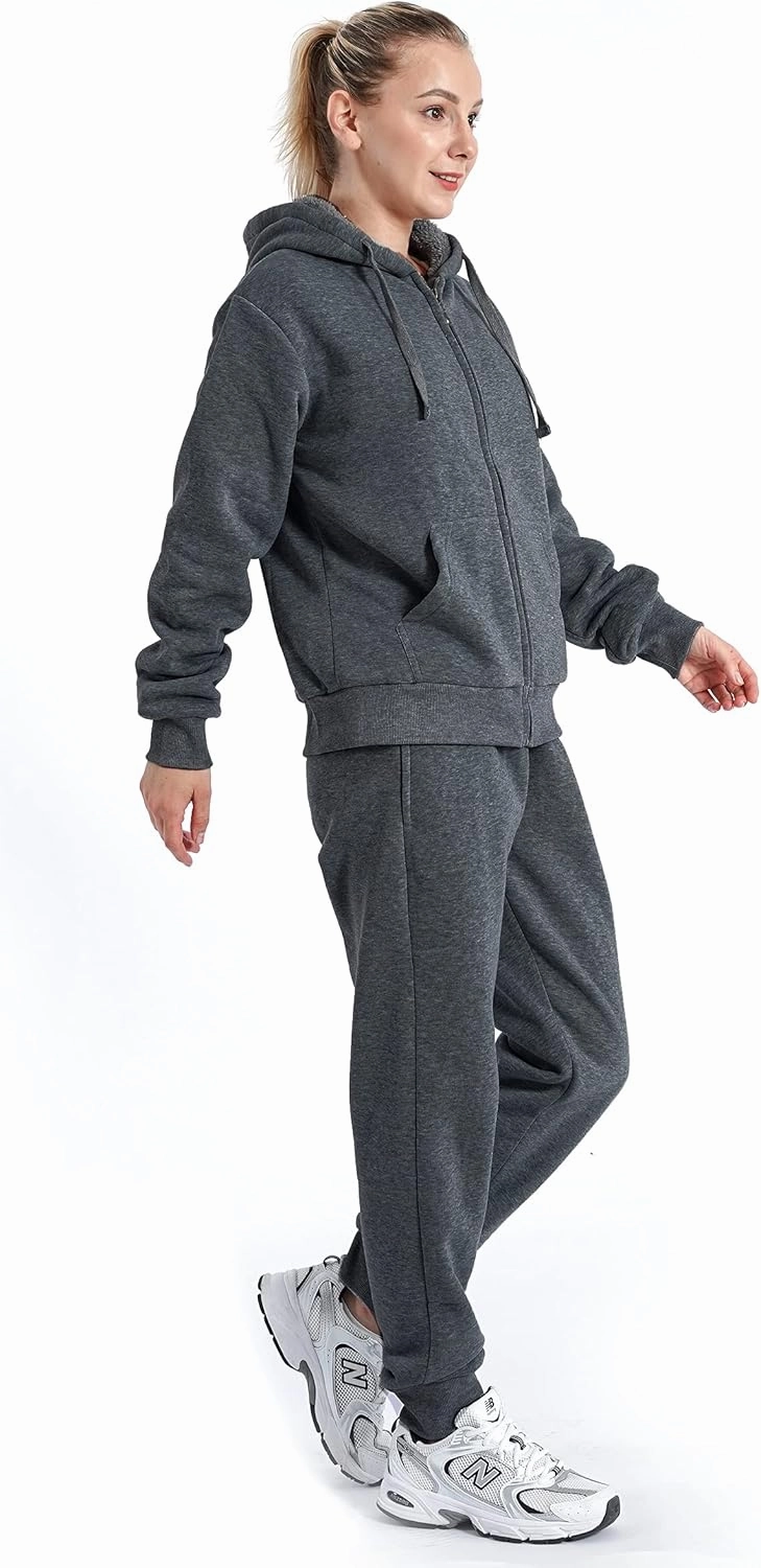 Track Suits for Women Set Sherpa lined Casual 2 Piece Outfits Sweatsuit