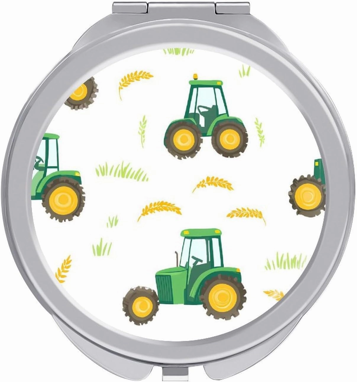Tractors Farm Wheat Travel Makeup Mirror 2-Sided 1x 2X Magnification Portable Mini Mirror for Handbag Purse Pocket
